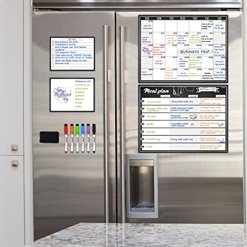 Meal Planning Whiteboard Undated Monthly Calendar Combo Set