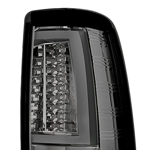 For 2003-2006 Chevy Silverado/GMC Sierra Smoked Fiber-Optic-Tube LED Tail Lights + LED 3rd Brake Lamp 2004 2005