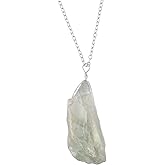 Natural Raw Green Amethyst Gemstone Pendant Necklace, Rough Gemstone, Gift For Her, Healing Stones, Pendants For Women (green amethyst)