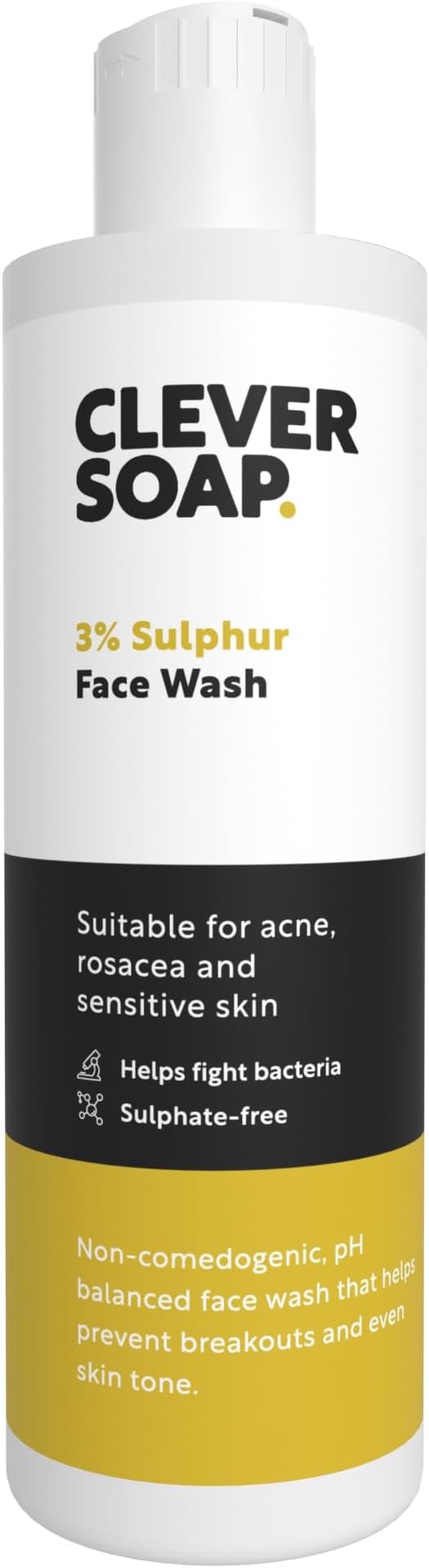 Clever Soap 3% Sulphur Face Wash Exfoliating Blemish Control Cleanser