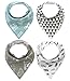 Baby Bandana Drool Bibs with Snaps, Organic Super Absorbent Cotton Drooling & Teething Bib Set of 4 by Matimati (Ants&Houses)