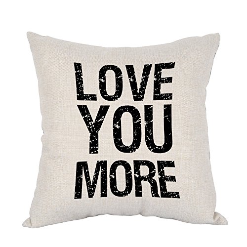 Moslion Love You More Pillow Home Decor Throw Pillow Cover