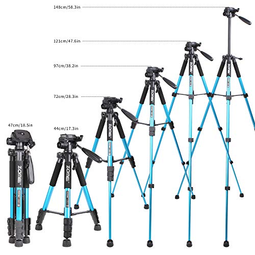 ZOMEI 55" Lightweight Compact Travel Portable Camera Tripod for Canon Nikon Sony DSLR Camera Video with Carrying Bag(Blue) - Thumbnail 6