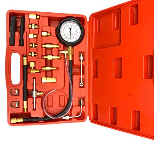 Aeanm Vehicle Vacuum Pressure Gauge, Hand Held Fuel Pump & Vacuum Tester Gauge Leak Carburetor Pressure Diagnostics with Case for Automotive (C) - Thumbnail 5
