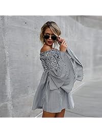 IEason Vestido de mujer con hombros descubiertos, de manga larga