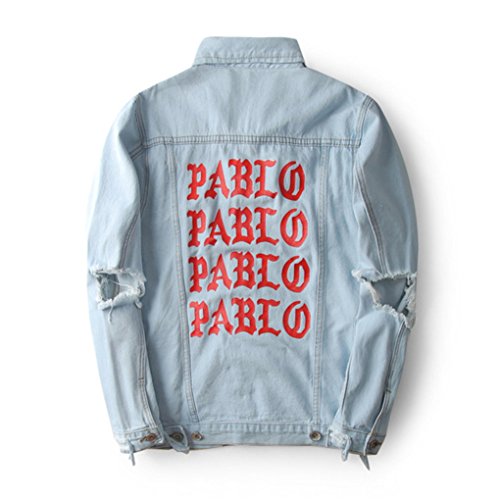 A POCKET OF SUNSHINE Newest oversized Jacket 2017 Kanye West I FEEL LIKE PABLO Denim Coats hiphop fear of god Four Two Four broken hole jean RedL