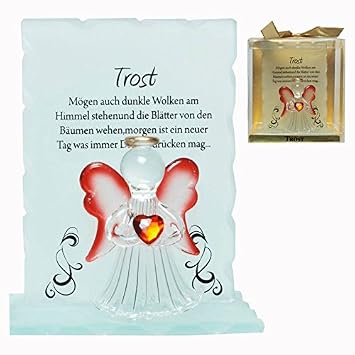 Amazon De Kristall Engel Trost Geschenk Von Herzen Kristall Spruch