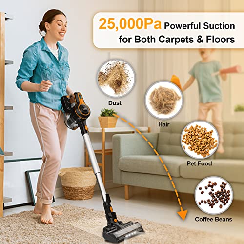 INSE Cordless Vacuum Cleaner, Stick Vacuum with 25Kpa 300W Powerful