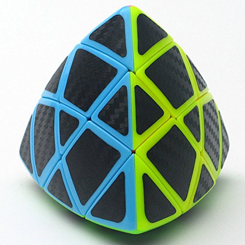 Lanlan 3x3 Magic Cube Multicolour Carbon Fibre Pyramorphix with Stickers Professional Competition Intelligence Development Cube - Thumbnail 3