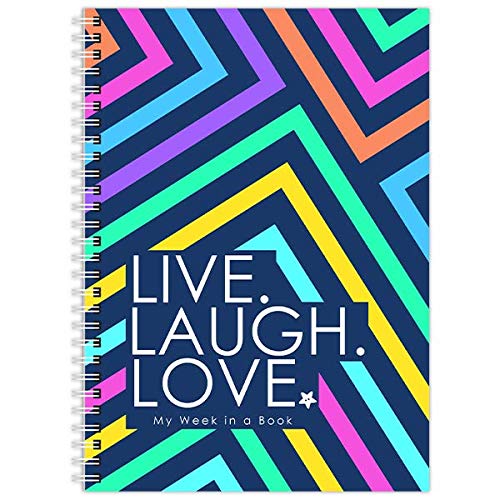 My Week in a Book, 12 Months, Week-to-View, Undated, Colourful, A5, Weekly Planner, Diary, Organiser - (Rainbow)