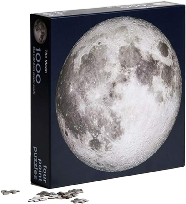 Deeabo 1000 Pieces Round Puzzle, Moon/Earth Round Jigsaw Puzzles, Adults Decompression Toys Intellectual Games Family Interactive Jigsaw Puzzle Home Decoration, Challenge and Relax