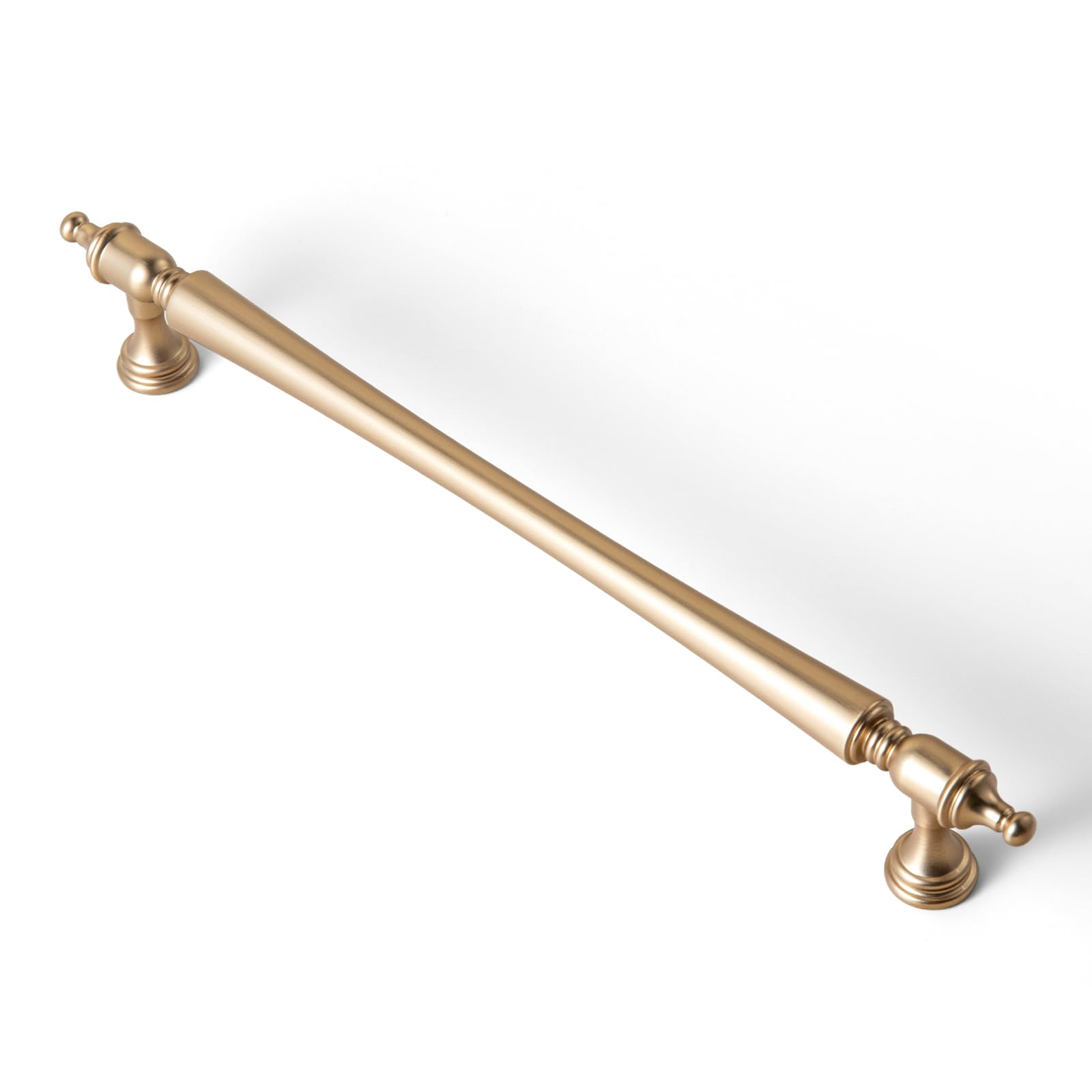 Photo 1 of Goo-Ki 6 Pack 7 9/16 Inch Champagne Bronze Cabinet Pulls – Ornate Tapered Handle with Decorative Finials & Sculpted Detailing, Modern Luxurious Hardware for Kitchen & Furniture