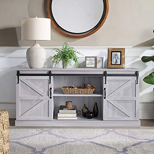 BELLEZE Modern 58 Inch Farmhouse TV Stand & Media Entertainment Center