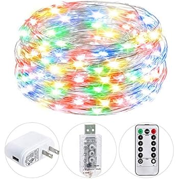 HSicily 49ft 150 LED Fairy Lights USB Plug in with Remote Control Timer, 8 Modes String Lights with Adapter,Multi Color LED Twinkle Lights for Christmas Thanksgiving Indoor Decoration