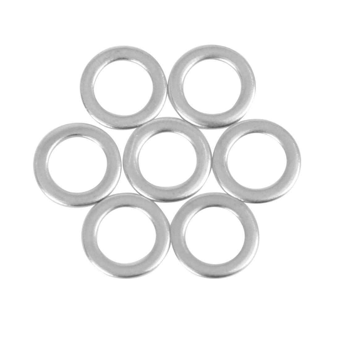 X AUTOHAUX M6 x 10x0.8mm Stainless Steel Car Fastener Flat Washer Gaskets 55pcs