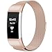 GEAK Fitbit Charge 2 Band Metal Magnetic Milanese Stainless Steel Replacement Accessories for Fitbit Charge 2 Large Rose Gold