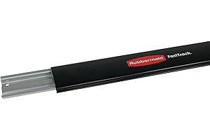 Rubbermaid FastTrack Wall Mounted Storage and Organization System Rail 48" Holds up to 1750 pounds Black Home/Garage Organization for Yard Tools/Sports Equipment/Ladders