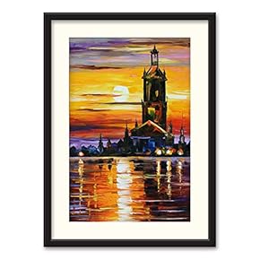 Black Framed Oil Painting Scenery Home Artwork for...