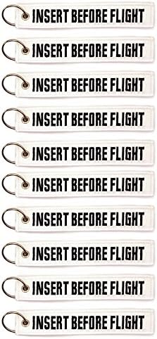 10x Insert Before Flight White Key Chain - Apex Imports