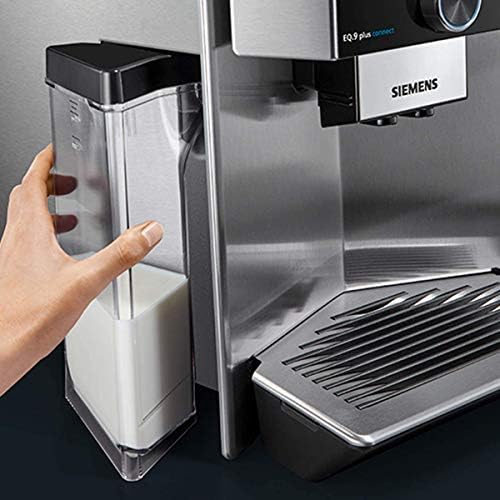 Siemens EQ.9 Plus Connect s500 TI9553X1RW – Machine à café automatique connectée avec écran tactile – Permet de préparer deux tasses simultanément – Mode Barista – Couleur : Inox
