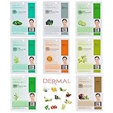 Dermal Collagen Essence Full Face Facial Mask Sheet 8 Combo Pack (Set-C)