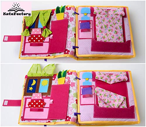 image for KataFactory Dollhouse with dress up doll - Quiet book for preschool gi