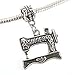 Antique Sivertone Sewing Machine Dangle Large Hole Slider Charm for Snake Chain Charm Bracelet
