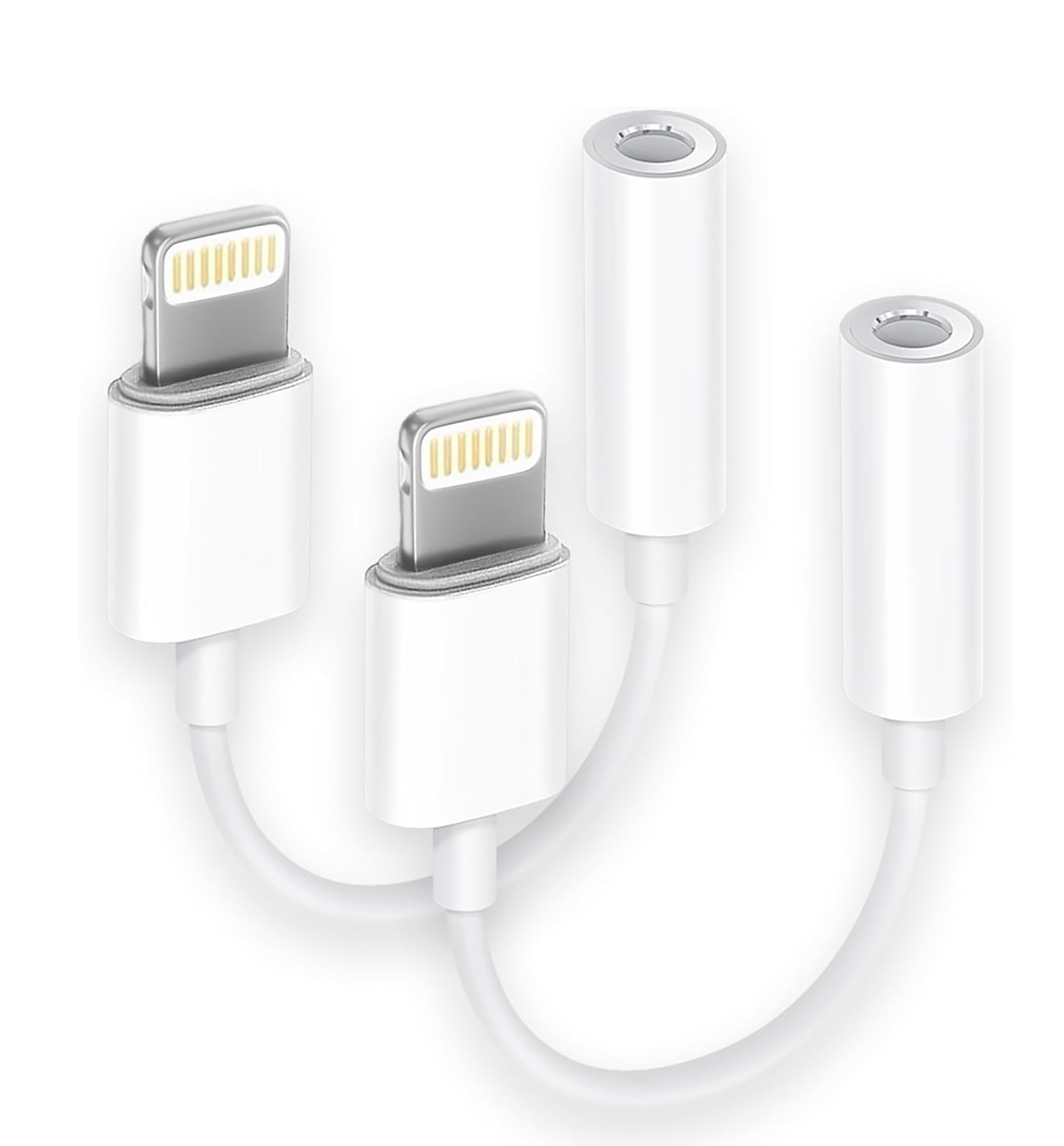 [Apple MFi Certified] 2 Pack for iPhone 3.5mm Headphones Adapter, Lightning to 3.5 mm Headphone Earphone Jack Converter Audio Aux Adapter Dongle Compatible with iPhone 13 12 11 Pro XR XS Max X 8 7