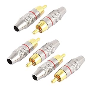 uxcell RCA Male Connector Audio Video Coaxial Coax Cable Adapter 6pcs