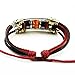 More Fun Flower Murano Beads Multilayer Red Leather Metal Tube Rope Wrap Bracelet (Orange)