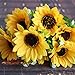 Calcifer® 3 Sets(7 Stems/Set) 10.63'' Sunflowers Artificial Flowers Bouquet for Home Decoration/Wedding Decor