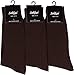 Sakkas Men's Cotton Blend Ribbed Dress Socks - 10-13 - Brown 3-Pack