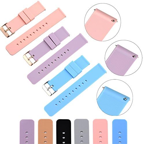 XiangMi Silicone Watchband Strap,Quick Release and Soft Rubber Surface with Textured Non-slip Back, Variety Color &amp; Size for Choose