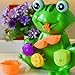Green Frog Bath Tub fun Toy with 4 Stacking Cups for Toddlers and Kids