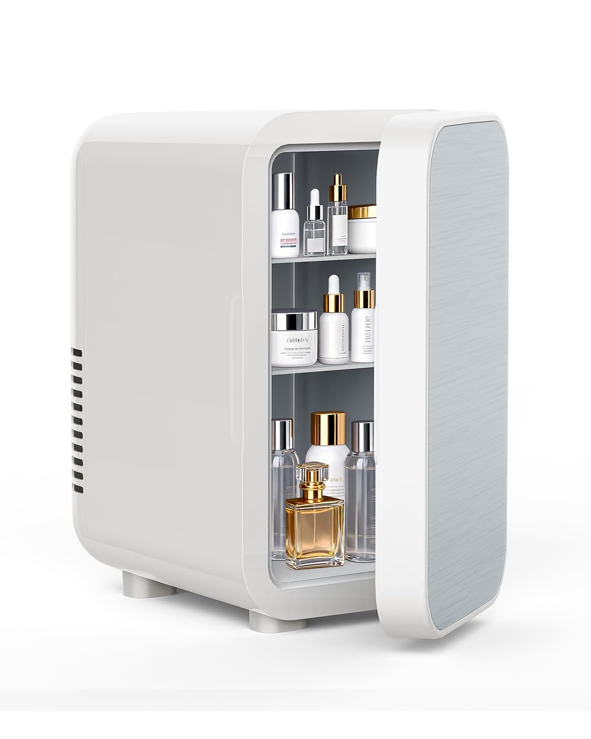 Photo 1 of FANSEXPERT Skincare Fridge with Glass Panel, 6L Mini Fridge for Home/Car, AC/DC Portable Thermoelectric Cooler and Warmer, Makeup Mini Compact Refrigerator for Skincare Cosmetics Food Drinks (White)