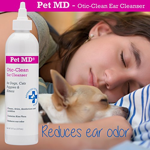 Pet MD Otic Clean Dog Ear Cleaner for Cats and Dogs Effective Against