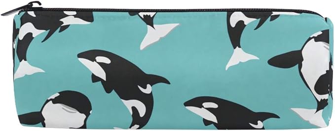 Amazon ミヤビヤ 筆箱 シャチ柄 鯱柄 キラークジラ柄 しゃち柄 クジラ柄 動物柄 ペンポーチ 布 文具ケース 水色 文具ホルダー ギフト ペンケース 文房具 オフィス用品