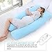 Meiz Pregnancy Pillow - Maternity Pillow for Side Sleeping - Total Body Support Pillow - Nursing Cushion for Baby - 100% Cotton Zipper Pillow Cover (Blue)