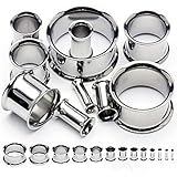 316L Surgical Steel Double Flared Flesh Tunnels Up to 2