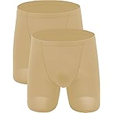 iKingsky Men's Long Leg Boxer Briefs Seamless Front Breathable Trunks Stretch Men Undepanties