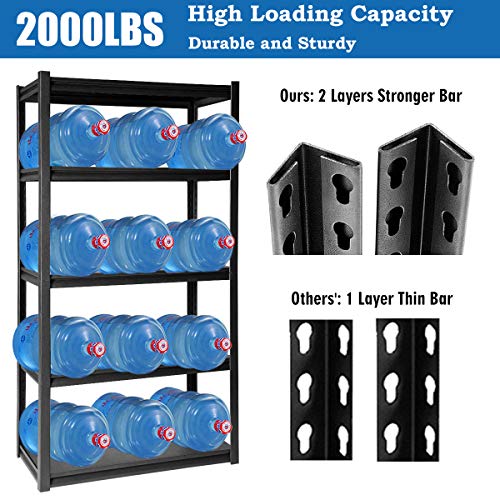 Raybee 5Tier Storage Shelves for Garage Heavy Duty Steel Garage