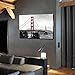 LevvArts Golden Gate Bridge Canvas Wall Art San Francisco Bridge Picture Painting Modern Black and White Red Home Wall Decoration -24