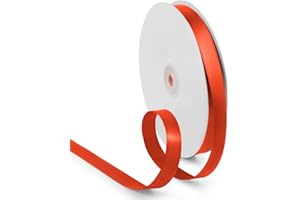 HimBen 5/8 Inch 100 Yards Polyester Satin Ribbon Autumn Orange, Solid Color Fabric Ribbon 1 Roll for Gift Wrapping, Wedding Birthday Festival Party Decoration, Craft, Hair Bow, Sewing, Floral