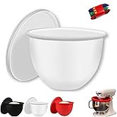 Silicone Bowl Liners for Kitchen Aid Mixer 5 Qt, 3-Pack Mixing Bowl Insert with Lids Compatible with Tilt-Head & Bowl-Lift St