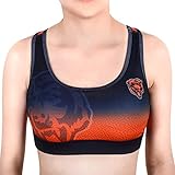 KLEW NFL Chicago Bears Women's Gradient Sports Bra, Medium, Blue