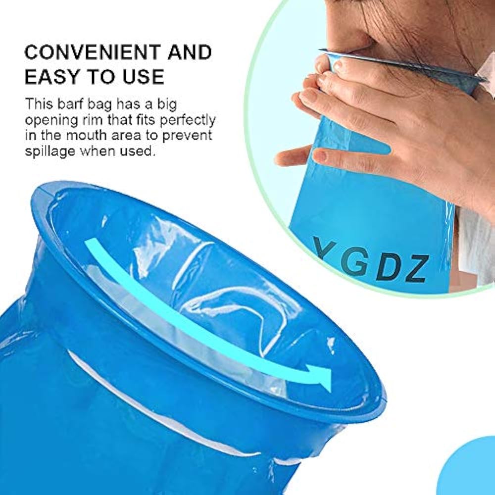 30 Pack Blue Emesis Bags Disposable Vomit Waste Disposal Aircraft Car