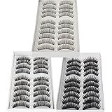 30 Pairs Black Long & Thick Reusable False Eyelashes Fake Eye Lash for Makeup Cosmetic - 3 Kinds of Style by Nails gaga