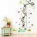 MLM Monkey Grasp the Moon Fishes Height Scale Measure Growth Chart Wall Stickers For Kids Baby Nursery Bedroom Home Decor Decal Art