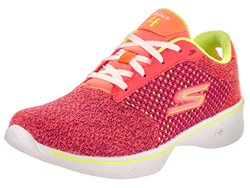 Skechers Performance Women's Go Walk 4 Exceed Walking Shoe, Pink/Lime, 9 M US