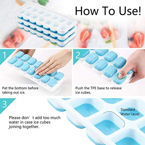 MERRYBOX Stackable Ice Cube Trays with Lids 3 Pack and Storage Bin, a Portable Ice maker and Container Set for Freezer, Home or Outdoor,Parties,Bars.BPA Free.